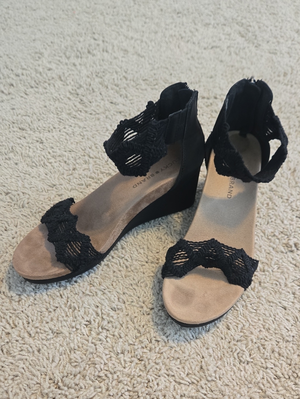 Lucky Brand 7.5 Womens Woven Wedges